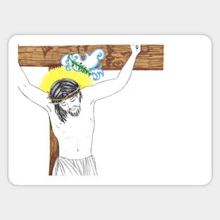 Jesus smile thinking about the Resurrection Sticker